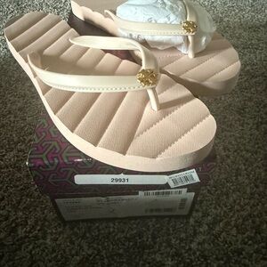Nordstrom Beige Sandals with Gold Accent